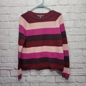 Title Nine‎ Striped Crewneck Sweater Womens XS Cozy Preppy Academia Y2K Vibes